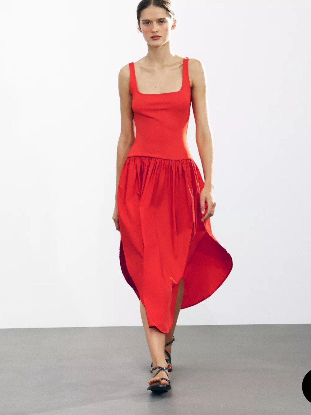 Zara Contrasting Midi Dress